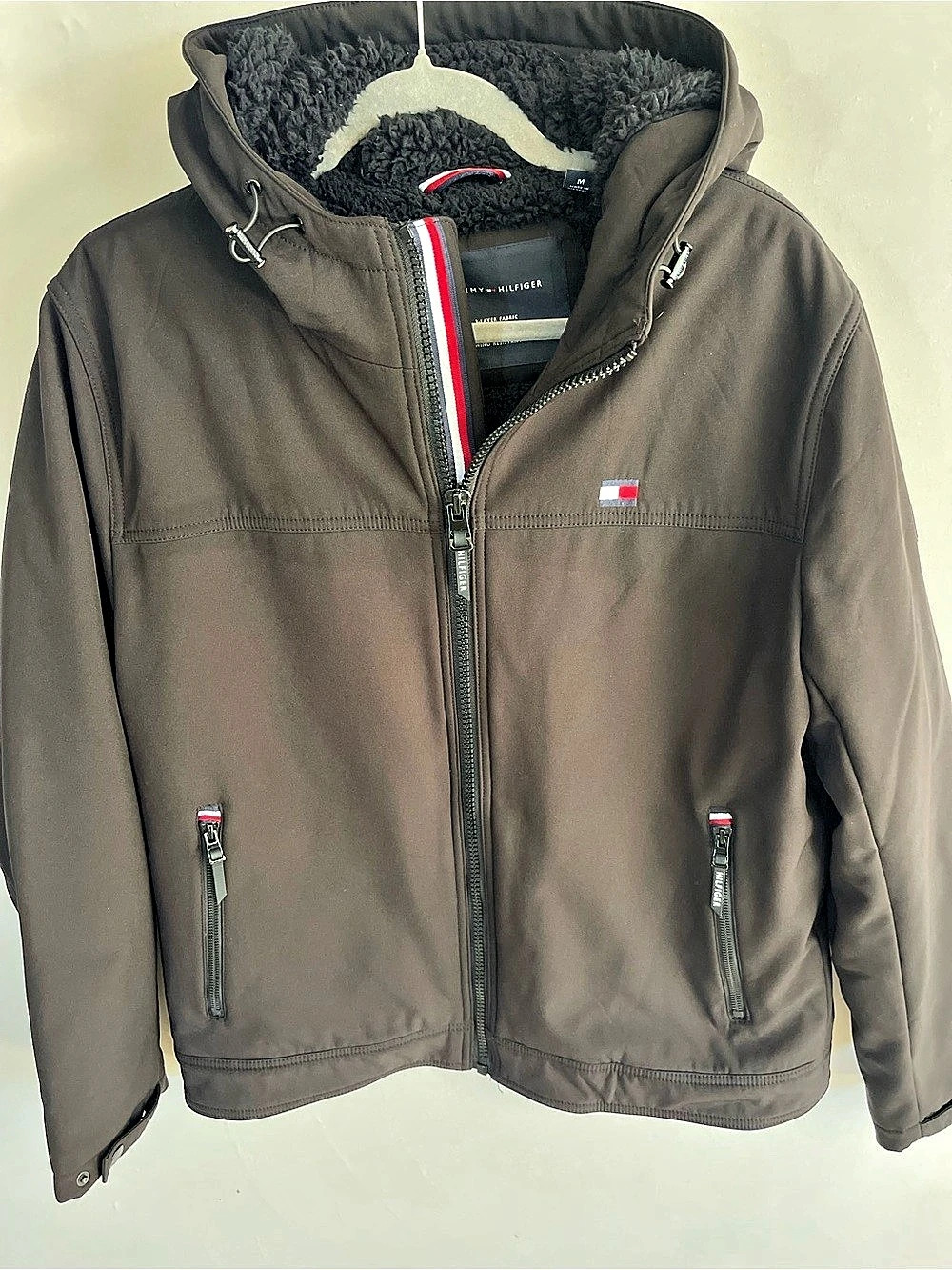 Tommy Hilfiger Men's Sherpa-Lined Softshell Hooded Jacket Sherpa-Lined Softshell